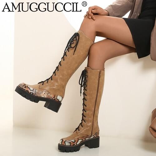 2021 New Plus Big Size 34-43 Black White Yellow Lace Up Zip Fashion Autumn Winter Girl Female Lady Women Boots X2025