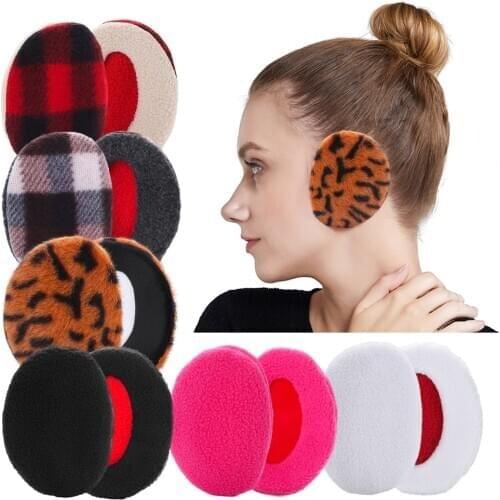 1Pair Portable Bandless Separate Earmuffs Ear Warmer for Women Men Winter Fleece Earflap Cold Weather Cold Protection Ear Covers