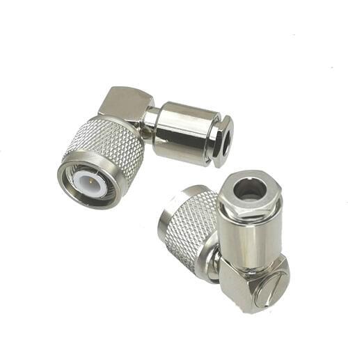 1PCS Connector TNC male plug clamp RG58 RG142 LMR195 RG400 cable right angle