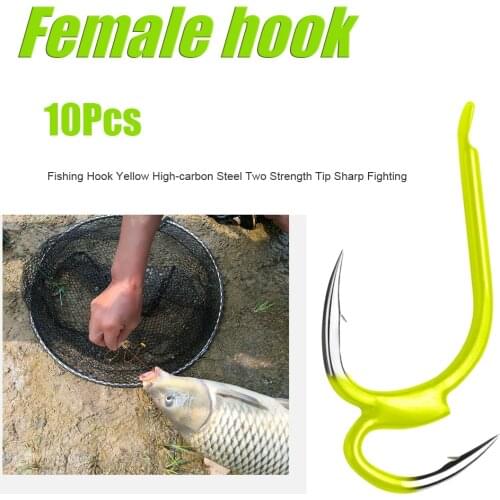10pcs Fishing Hook Carbon Steel Two Strength Tip Sharp Fishhook Barbed Fish Gear for Sea Fishing Pesca Fishing Tackle Accessory