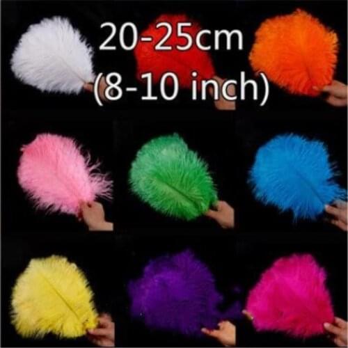 100pcs/lot 6-8 inch 20-25 cm artificial ostrich feathers bulk for diy indian headband wedding decoration craft