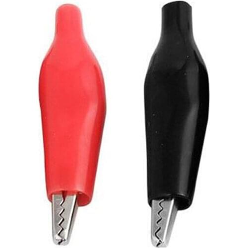 20Pcs/lot Black Red Soft Plastic Coated Testing Probe Alli Clips Crocodile Test Clip Leads Electrical Equipment Supplies