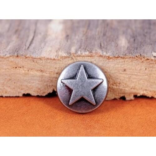 50pc Rock Vintage Silver Round STAT Stud Spikes for Bag Shoes Belt Leathercraft