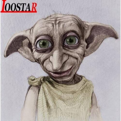 5D DIY Diamond Painting Cartoon Movie Loyal Dobby Rhinestone Switch Cross Stitch Embroidery Pattern Rhinestone Decor