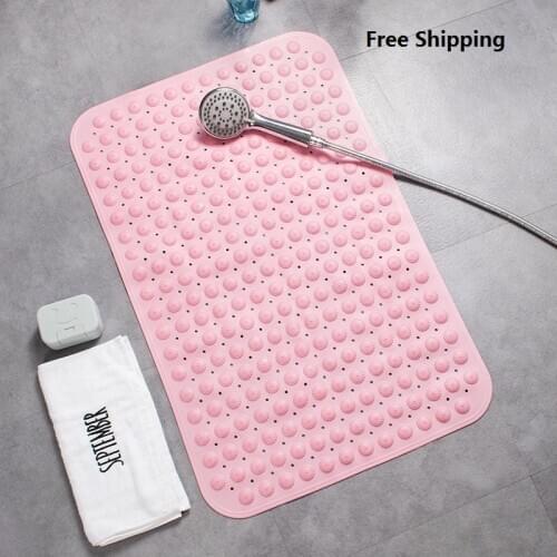 Anti-slip Mat Shower Bath Bathroom Toilet Floor Mat Foot Mat Silicone Waterproof Suction Cup Keep Safe Colorful Dots PVC Pad