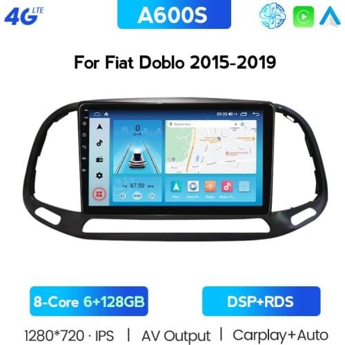 For Fiat Doblo 2015-2019 2 Din Android 11 Car Multimedia Player 4G LTE Wifi GPS Autoradio Head Unit Auto Stereo Recorder Carplay