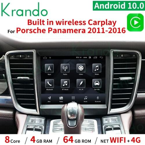Krando Android 10.0 4G 8.4'' Tesla Vertical Screen Car Radio Multimedia Audio Player For Porsche Panamera 970 G1 2011-2016 GPS
