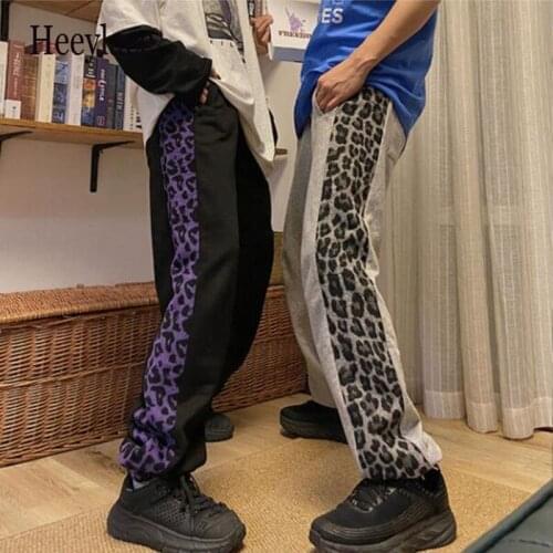 Hip Hop Pants Women Harajuku Chic Leopard Design Unisex BF Style Teens Streetwear Couples Popular Workout Summer Ladies Trouser