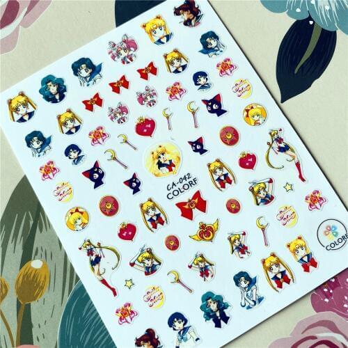 CA-039-041-042 Cartoon beauty 3D Back glue Nail decal Nail sticker Nail decoration Nail art Nail tool Nail ornament