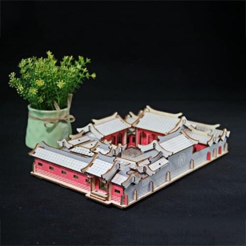 FEOOE Wooden Laser 3d Jigsaw Puzzle Parent-child House Educational Toys Wooden Toys Puzzles for Kids Montessori Toys WL