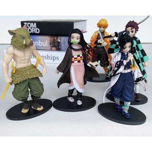 Kimetsu no Yaiba Action FIgures Anime Statue Demon Slayer Model Kamado Tanjirou Hashibira Inosuke Agatsuma Zenitsu Kid Toy Gifts