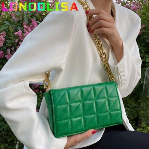 Branded Women Shoulder Bags Thick Chain Underarm Flap Quilted Shoulder Purses and Handbag Female Hobos Sac Ladies Pillow Purse