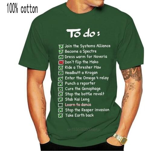 Mass Effect Commanders To Do List MenS T Shirt Good Quality Brand Cotton Shirt Summer Style Cool Shirts 034220