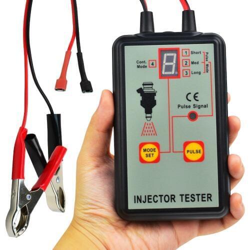 Automotive Fuel Injector Tester, 12V 4 Pulse Modes, Handheld Car Vehicle Fuel Pressure System Diagnostic Scan Testing Tool Gauge