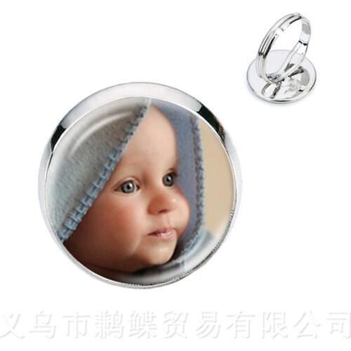 Personalized Custom Rings Photo Mum Dad Baby Children Grandpa Parents Customized Designed Photo Gift For Family Anniversary Gift