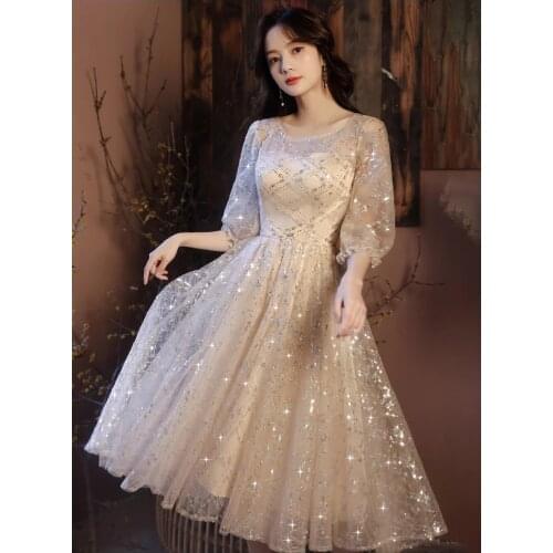 Summer Evening Dress 2021 New Stylish O-Neck Appliques Crytal Formal Dress a Line Prom Dresses Couture Lady Dresses HO1637