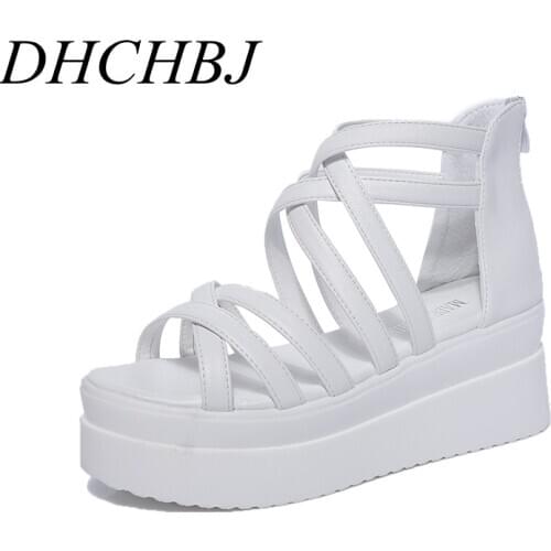 Summer Wedges Platform Sandals Shoes Women Sandals Muffin Thick Bottom Fish Mouth Breathable Mesh Sports Shoes Zapatos De Mujer