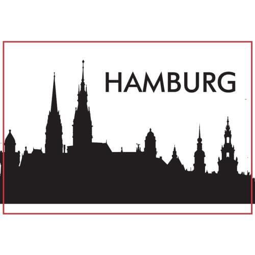 Metal Wrapped Magnets SOUVEMAG 78*54*3mm Hamburg Skyline Souvenir Fridge Magnets 20423
