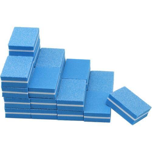 50pcs Mini Nail File Sanding Nail Art Care pilnik do paznokci Buffing Pedicure Blue Women Beauty Manicure Tools Polisher Block