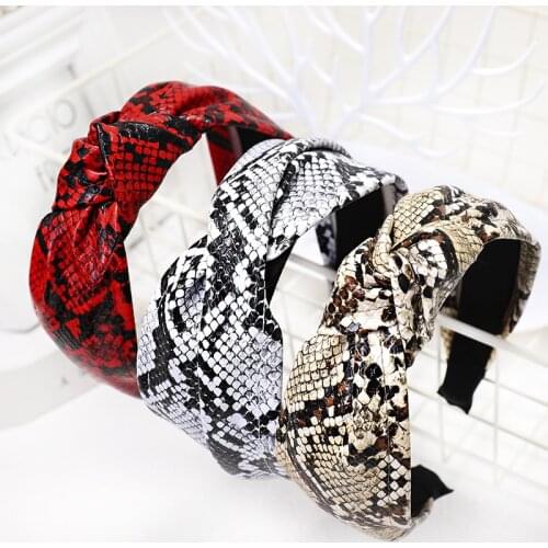 Fashion Crocodile Pattern PU Leather Bezel Hairbands Women Headband Hairpin Hoop Girls Clips Hair Accessories Opaska Do Wlosow