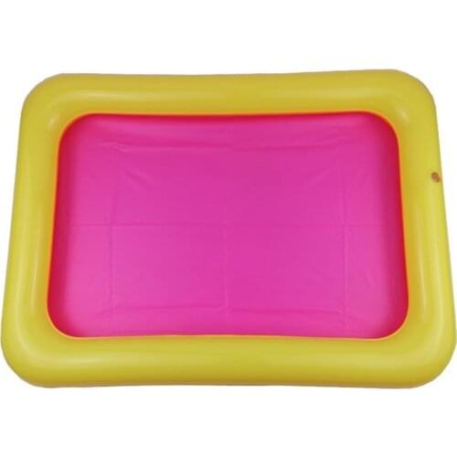 Inflatable Sand Tray Castle Mobile Table PVC Sandbox Sensory Tray Funny Indoor Play Toys Pool Tray for Children Random Color