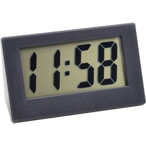 Desk Digital Clock LCD Screen Self-Adhesive Bracket Car Clock Plastic Mini Time Clock Table Watch Desk Clock