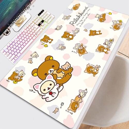 Desk Pad Mouse Keyboard Gaming Accessories Deskpad Anime Mousepad Mause Gamer Pad On The Table Large Mousepad Kawaii Korilakkuma