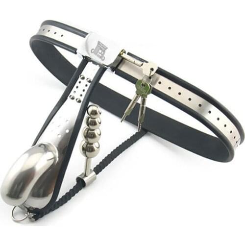 New Male Chastity Belt Lock Pants With Anal Plug Penis Cage Sex Toys For Men Stainless Steel Metal Chastity Device Cbt BDSM