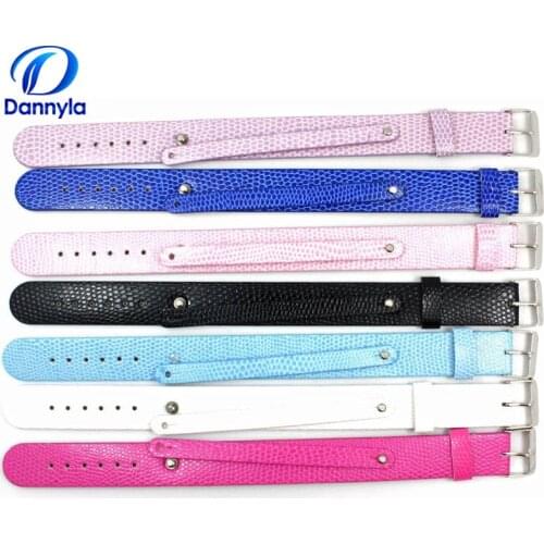 Wholesale 10pcs/lot Mix Color Snake 18+8 PU Leather Bracelet Fit Slider Charms/letter LSBR013