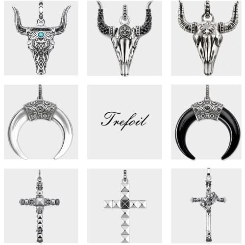 925 Sterling Silver Pendant Bull Head Fit Necklace 2020 New Fashion Iconic Wild West Style Jewelry Ethnic Gift For Women & Men