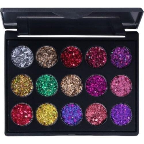 15 Colors Glitter Shimmer Matte Rainbow Diamond Eyeshadow Palette Makeup Cosmetic Pallete New Pro
