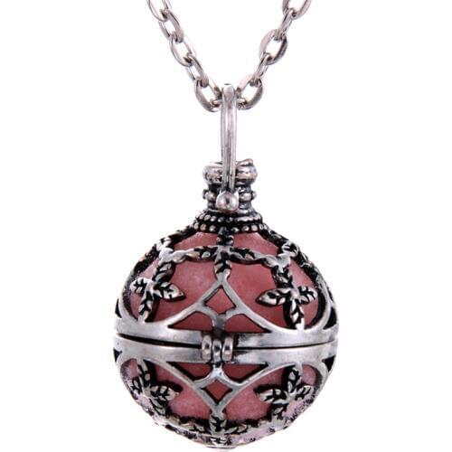 Round Shape Perfume Oil Pendant Essential Aromatherapy Diffuse Necklace Medallion Cage Pendant For Women Girl Gift Jewelry Gift