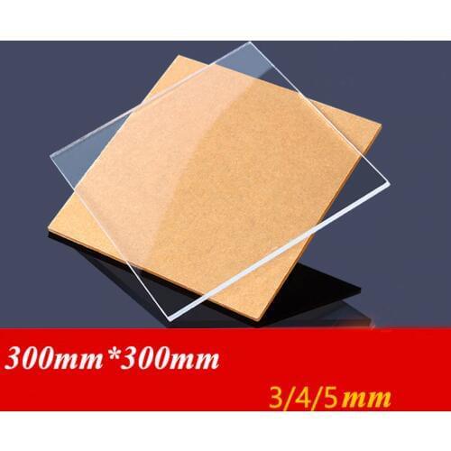 Plexiglass Transparent Clear plastic Sheet acrylic board organic glass polymethyl methacrylate 3mm 4mm 5mm thickness 300*300mm