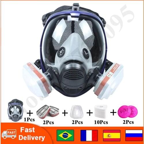 Chemical Mask 6800 7 in 1 Gas Mask Dustproof Respirator Paint Pesticide Spray Silicone Full Face Filters For Laboratory Welding
