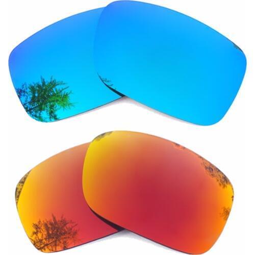 Ice Blue Mirrored & Orange Red Mirrored Polarized Replacement Lenses for Crankcase Frame 100% UVA & UVB