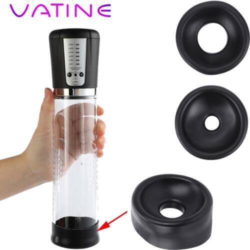 VATINE Silicone Penis Pump Ring Sleeve Penis Erection Penis Extender Trainer Accessories Enlarger Exerciser Sex Toys For Men