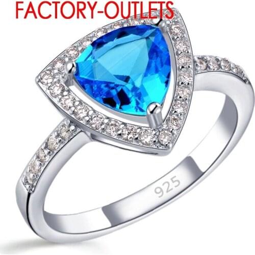 925 Sterling Silver Engagement Ring Classic Fashion Jewelry Cubic Zirconia Bezel Setting Women Girls Wholesale