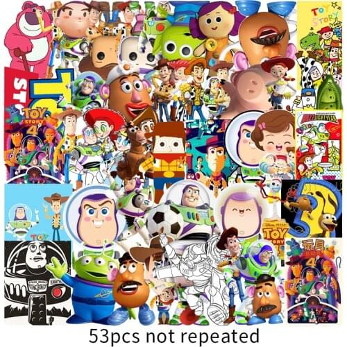 10/30/50Pcs/Set Cartoon Disney Toy Story Stickers Funny Guitar Skateboard Luggage Laptop DIY Waterproof Sticker Kid Stikers Toy