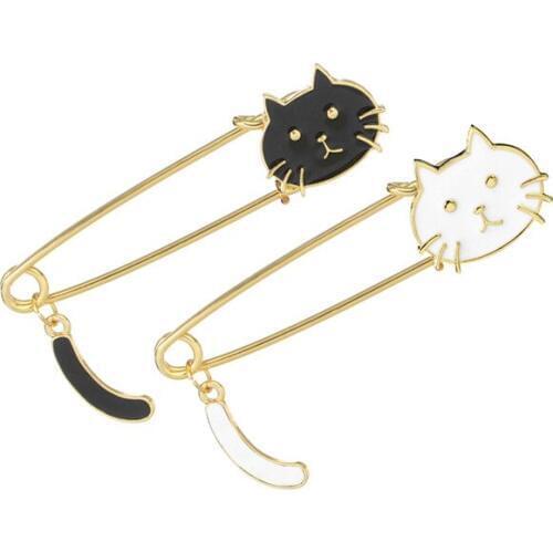 2019 Cartoon Enamel Brooch Creative Animal Kitten Kitten Pendant Pin Brooch Personality Denim Shirt Collar Needle Jewelry Gifts