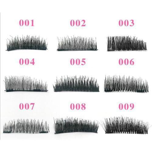 4Pcs/Pair 3D Double Magnetic Eyelashes Extension Fake False lashes Natural Long Reusable Eye Makeup Accessories Soft Hair C175