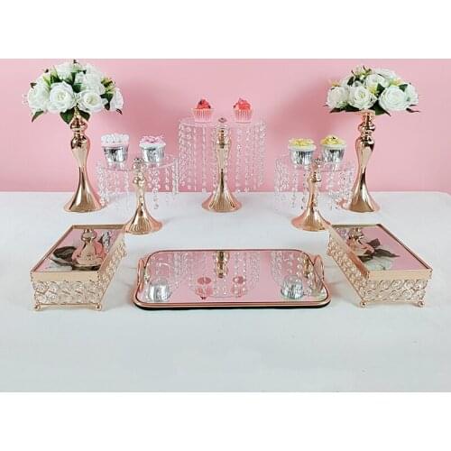 8pcs/lot Cake Plate Crystal Cup Cake Display Shelf Wedding Dessert Table Decoration clear cupcake stand