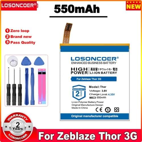 LOSONCOER Thor 550mAh Battery For Zeblaze Thor 3G Smart Watch