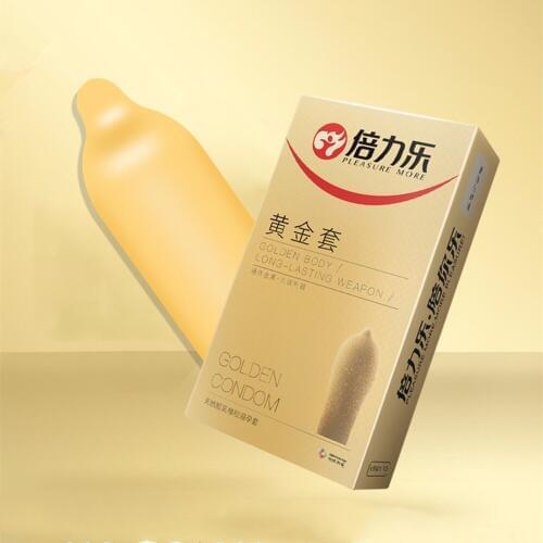 Beilile 10PCs Golden Thermal Condom Last Delay Penis Sleeve Lubricating Condoms Erotic Goods Sex Toys for Men Sex Shop On Sale
