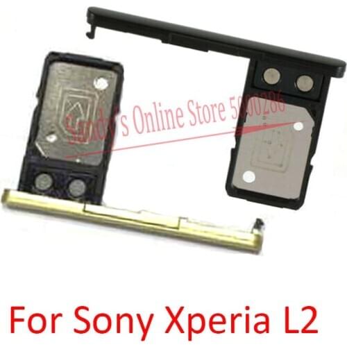 1 Pcs/Lot New For For Sony Xperia L2 Dual / Single Sim Card Tray Reader Holder Plug 1 2 Sim Tray Card Holder Slot Adapters