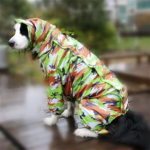 Pet Large Dog Raincoat Outdoor Waterproof Clothes Hooded Jumpsuit Cloak For Small Big Dogs Overalls Rain Coat Labrador