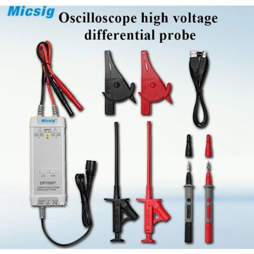 Micsig Oscilloscope 1300V 100MHz High Voltage Differential Probe kit 3.5ns Rise Time 50X / 500X Oscilloscope Probe Kit Accessory
