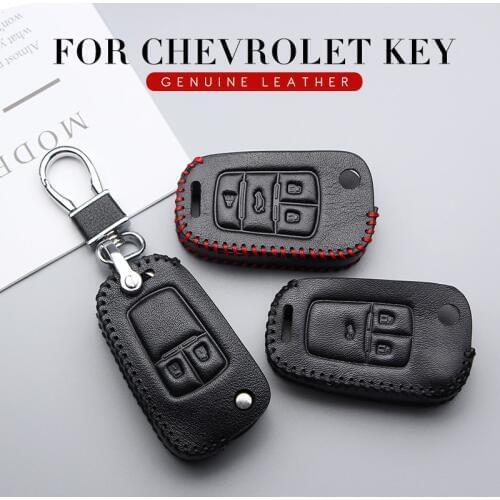 Leather Car Key Cover Case For Chevrolet Cruze Aveo Trax Camaro Equinox Malibu Sonic Spark Volt 2011 2012 Car Key Shell For Opel