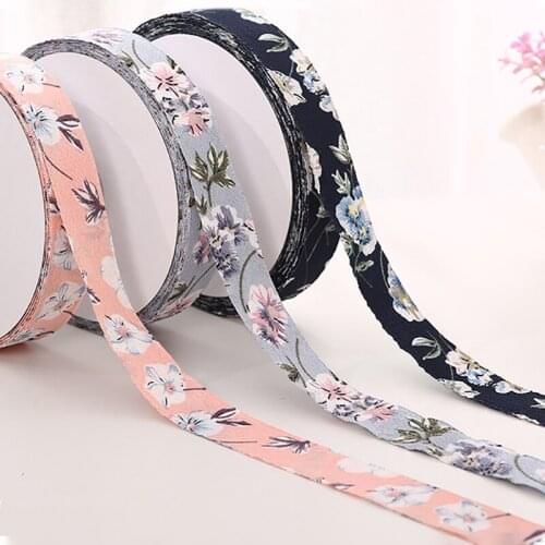 5yards Lovely Floral Printed Grosgrain Ribbon for DIY Hair Accessories Bow Craft Card Gifts Wrapping Wedding Party Decor