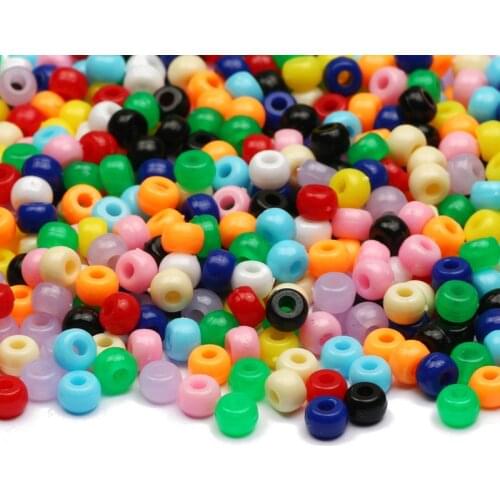 Mix Color Acrylic Beads Big Hole Round Loose Spacer Beads For Fashion Jewelry Making Accessories Diy Bracelet Necklace Supplier