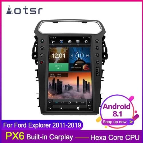 AOTSR 13 inch Android 8.1 PX6 Tesla style GPS Navigation For Ford Explorer 2011-2019 Carplay Multimedia Player Radio Wifi